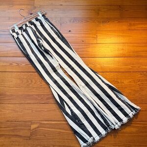 Altar'd State Black and White Striped Boot Cut Jeans